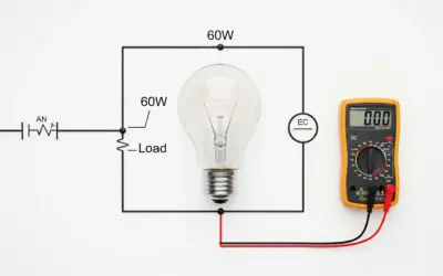 Déterminer le courant dans une ampoule de 60W